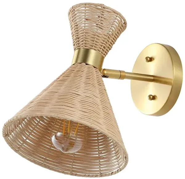 Tressin Rattan Wall Sconce - Brown