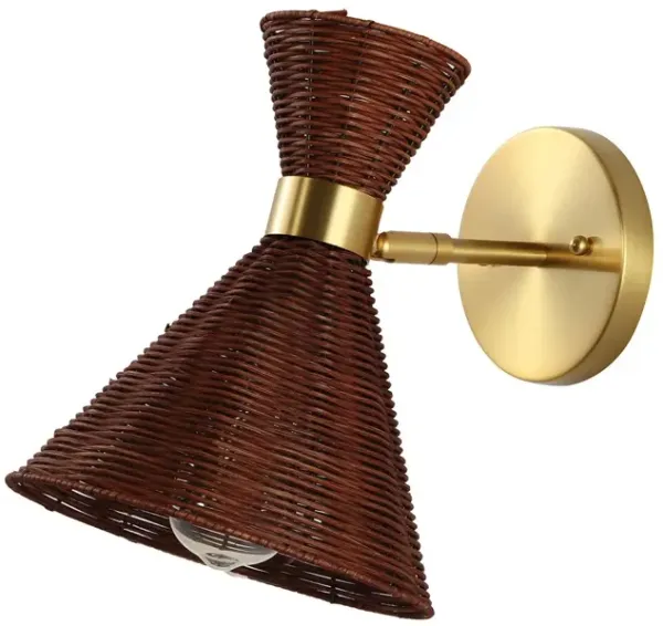 Tressin Rattan Wall Sconce - Brown