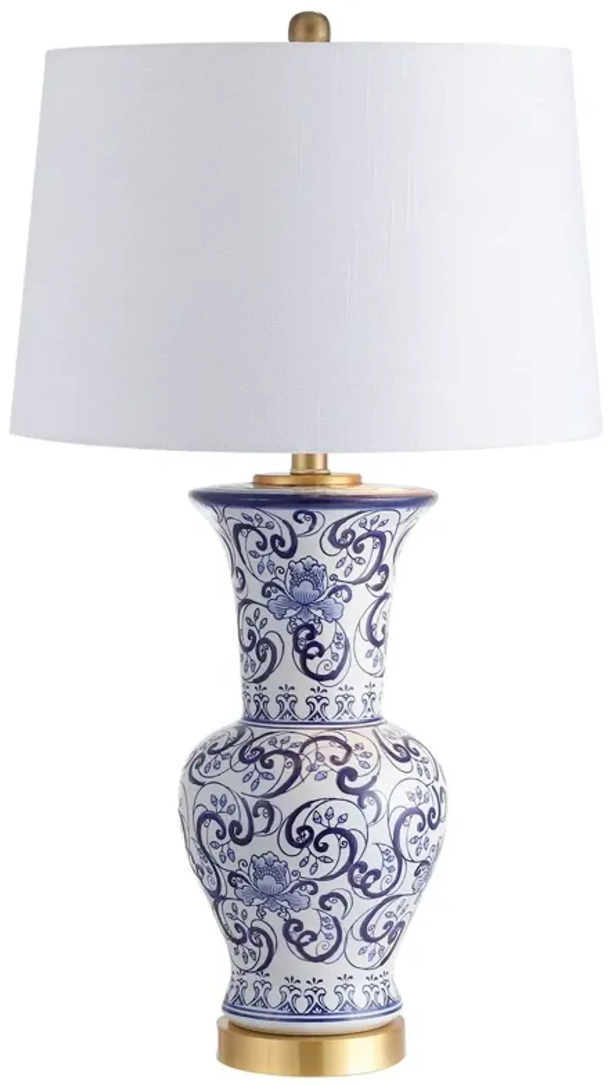 Zeb Chinoiserie Ceramic Table Lamp - Blue/Gold
