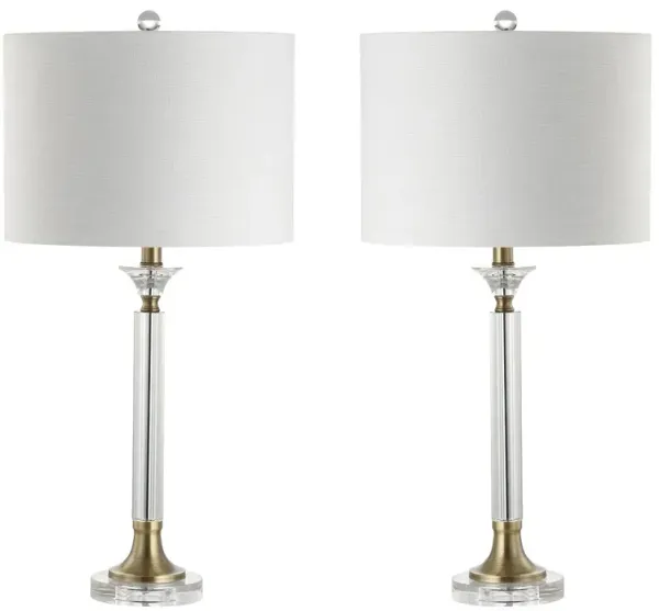 Set of 2 Thalmin Crystal Table Lamps - Clear/Gold