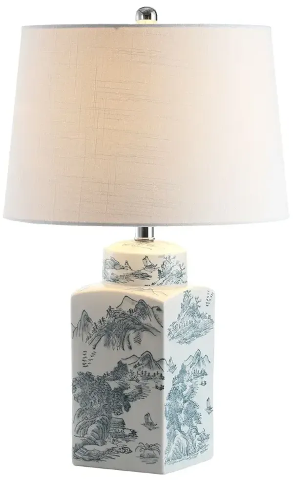 Kailor Chinoiserie Ceramic Table Lamp - Blue/White