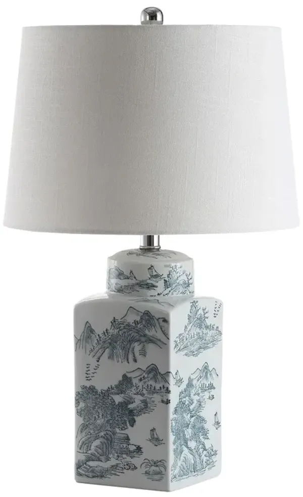 Kailor Chinoiserie Ceramic Table Lamp - Blue/White