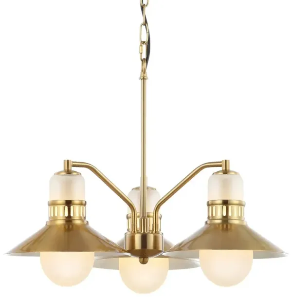 Rover 3-Light Chandelier - Gold/Frosted Glass