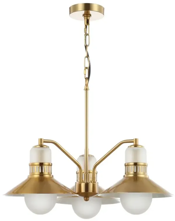 Rover 3-Light Chandelier - Gold/Frosted Glass
