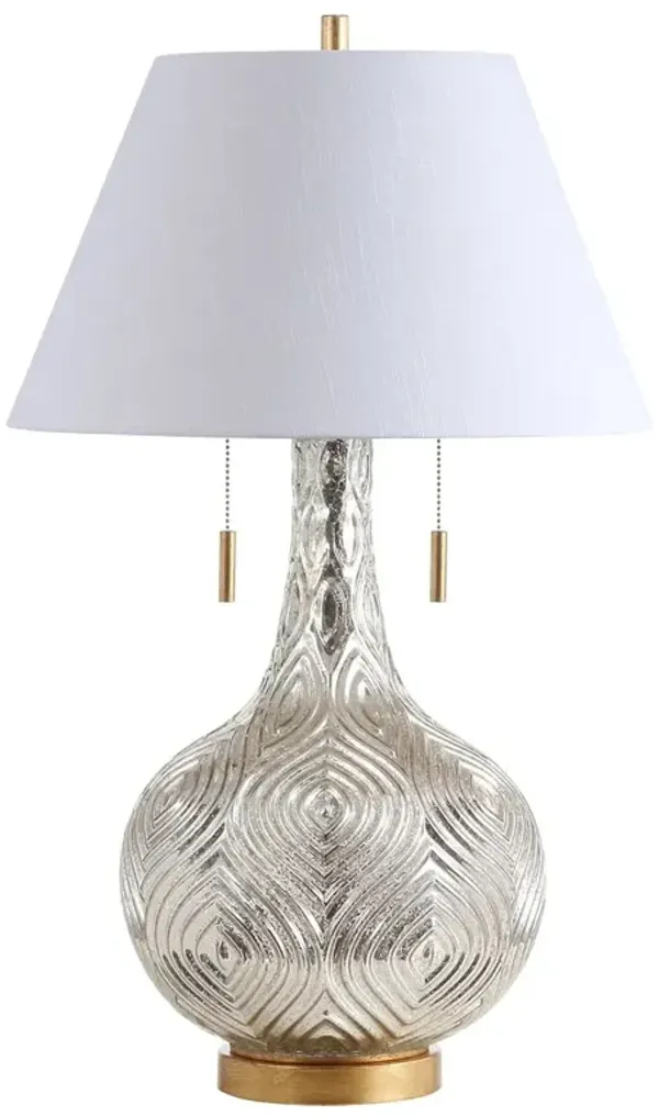 Fenlis Glass Patterned Table Lamp - Mercury Silver/Gold