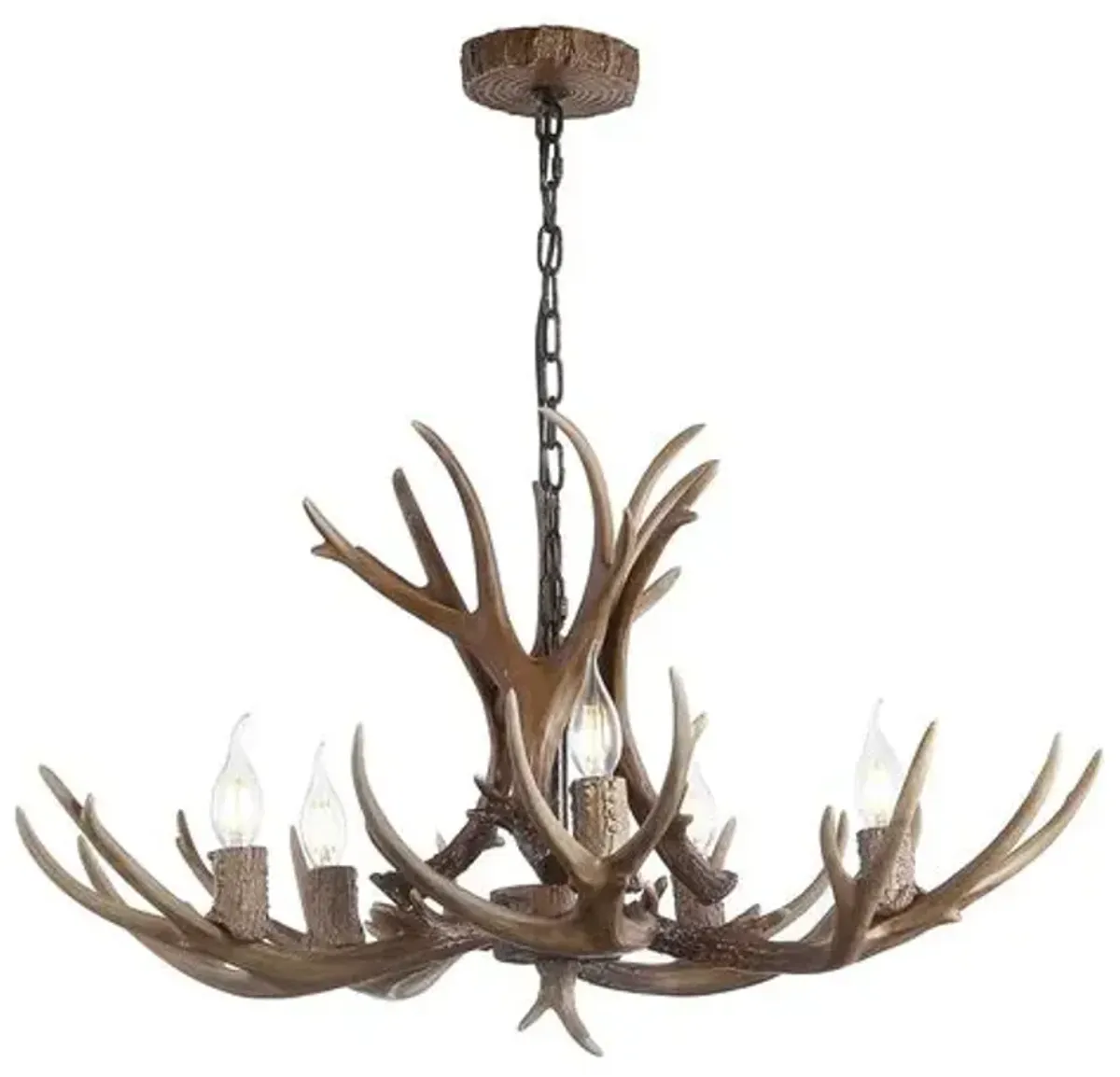 Krystos 5-Light Resin Antler Chandelier - Brown