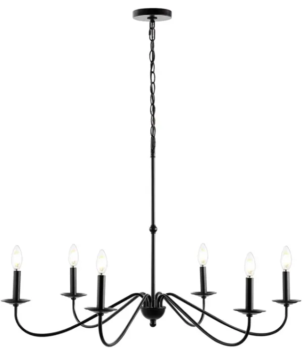 Wicklow Iron 6-Light Chandelier - Black