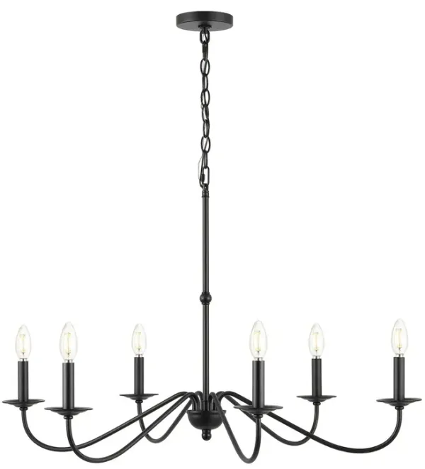 Wicklow Iron 6-Light Chandelier - Black