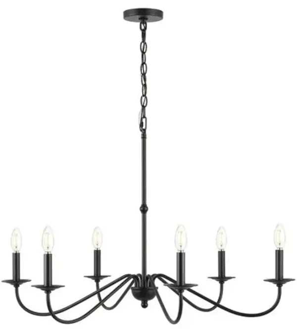 Wicklow Iron 6-Light Chandelier - Black