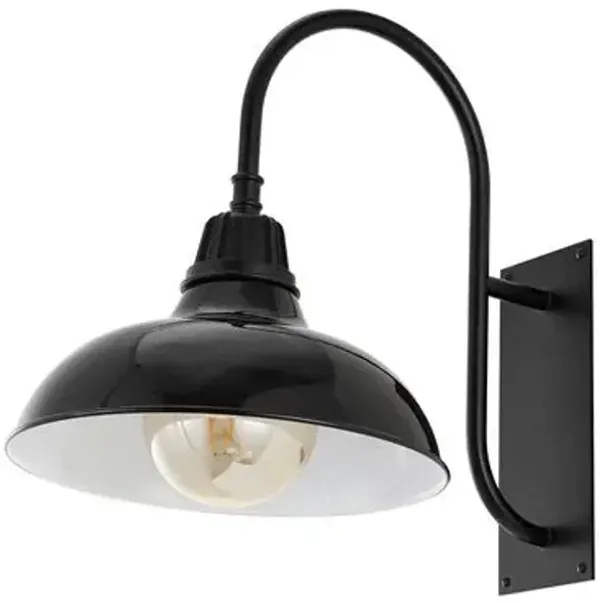 Azrya Curved Iron Outdoor Wall Sconce - Black