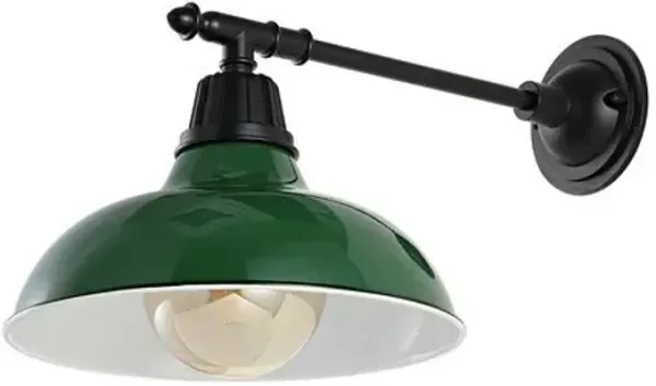 Azrya Iron Outdoor Wall Sconce - Green