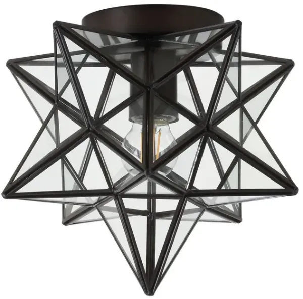 Celestria 1-Light Iron Flush Mount - Black