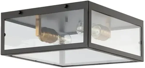 Lysara 2-Light Iron Flush Mount - Black