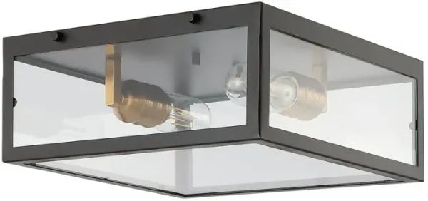 Lysara 2-Light Iron Flush Mount - Black