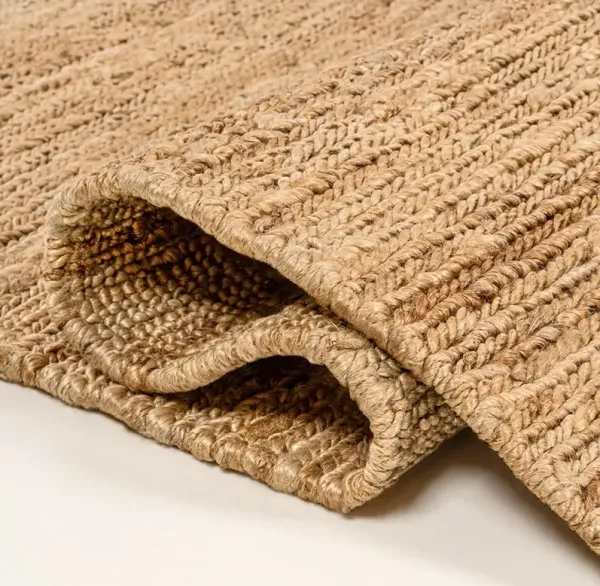 Arelith Rustic Stripe Jute Rug, Brown