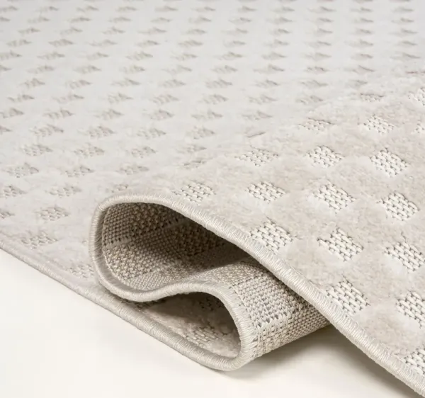 Nevel High Low Monotone Rug, Ivory