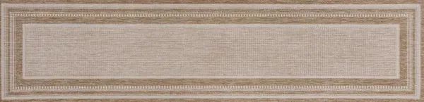 Drakos Stripe Border Rug, Beige