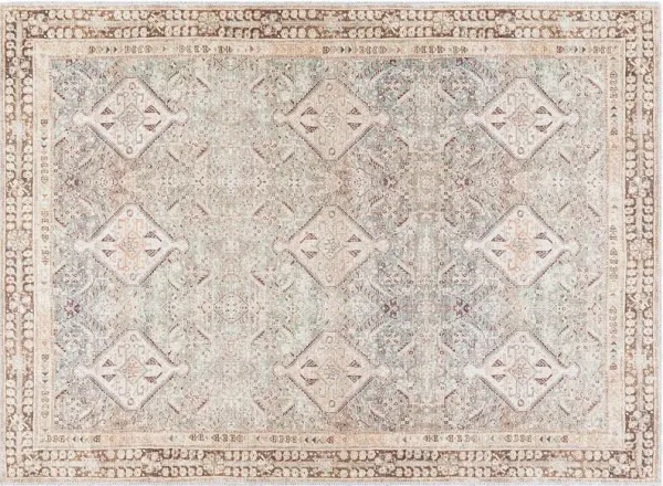 Amelie Woven Rug, Seafoam/Dark Brown