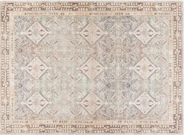 Amelie Woven Rug, Seafoam/Dark Brown