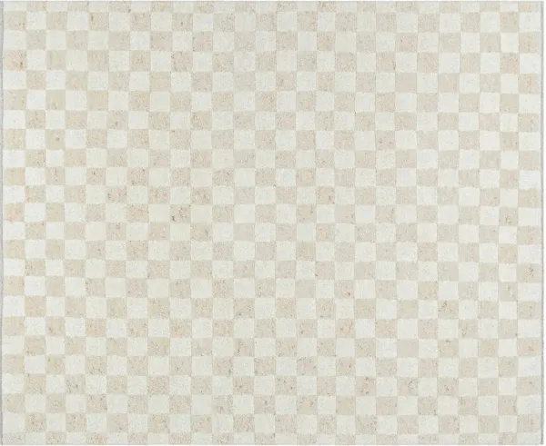 Davey Checkered Handmade Rug, Cream