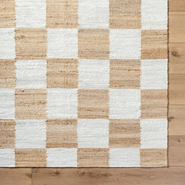 Kamey Checkeboard Handmade Rug, Light Slate