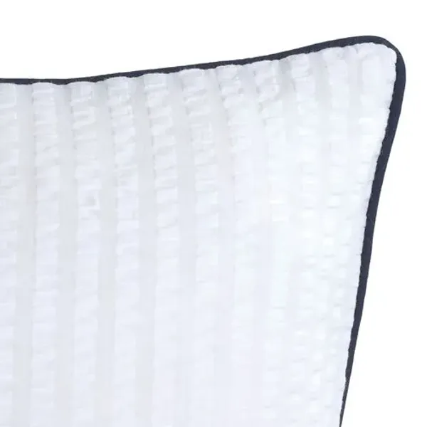 Emily Seersucker Cotton Duvet Set - Pom Pom at Home - Black