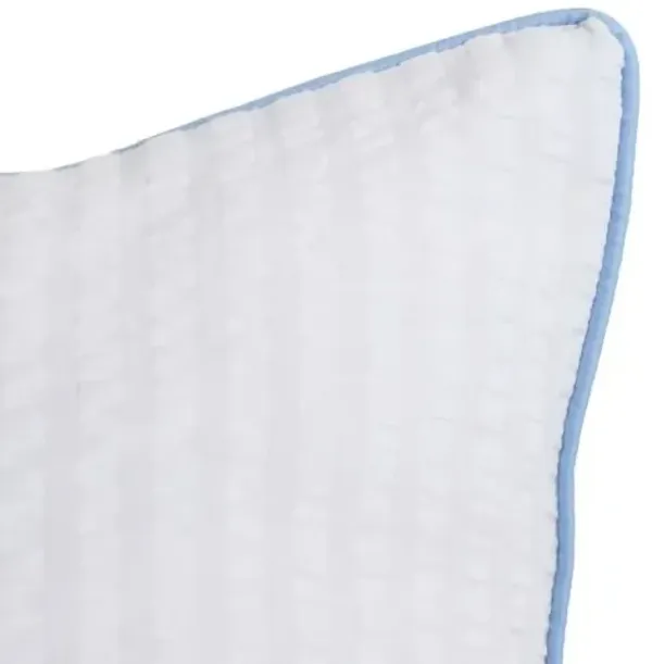 Emily Seersucker Cotton Duvet Set - Pom Pom at Home - Blue