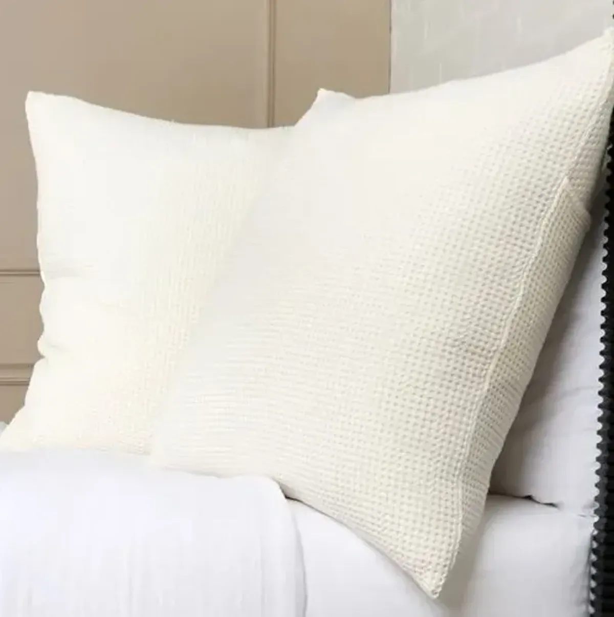 Balboa Bamboo Waffle Sham - Pom Pom at Home - Ivory