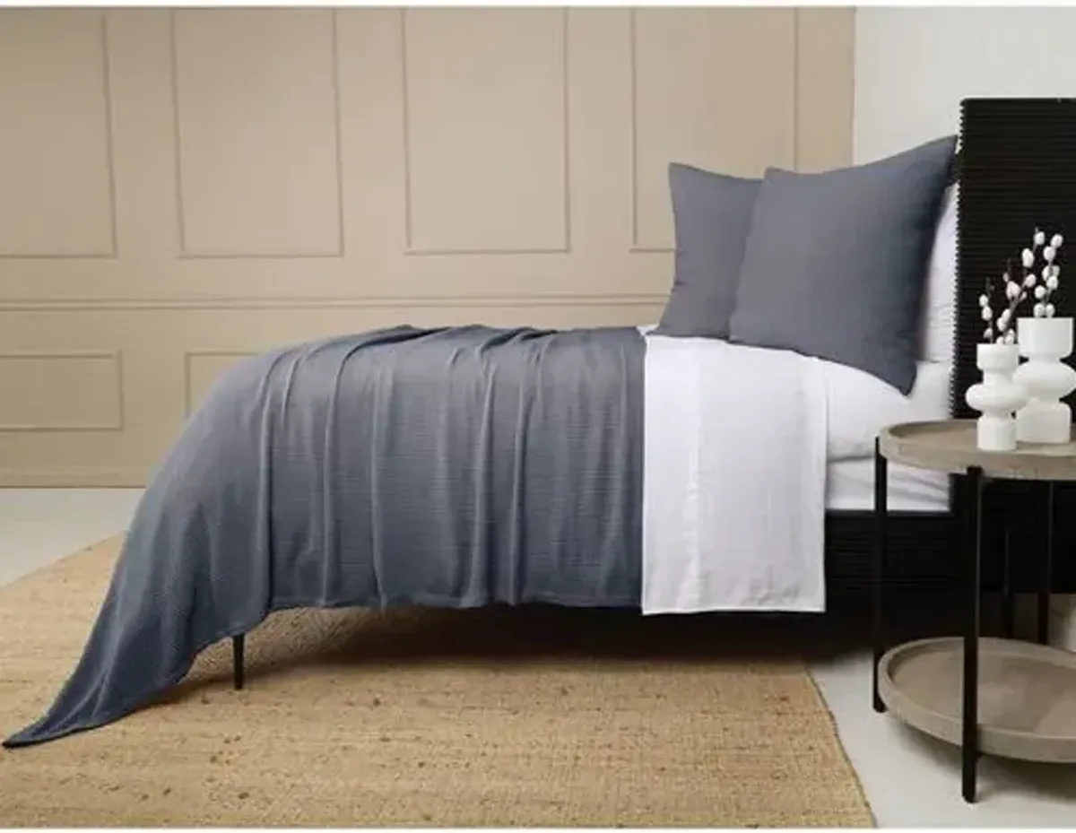 Balboa Bamboo Waffle Blanket - Pom Pom at Home - Gray