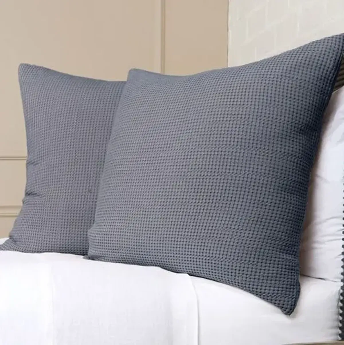 Balboa Bamboo Waffle Sham - Pom Pom at Home - Gray