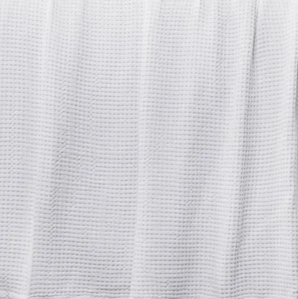 Balboa Bamboo Waffle Blanket - Pom Pom at Home - White