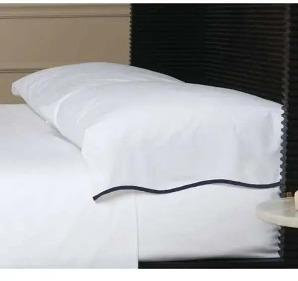 Skylar Cotton Percale Sheet Set - Pom Pom at Home - Blue, 300 Thread Count, Egyptian Cotton Sateen, Soft and Luxurious