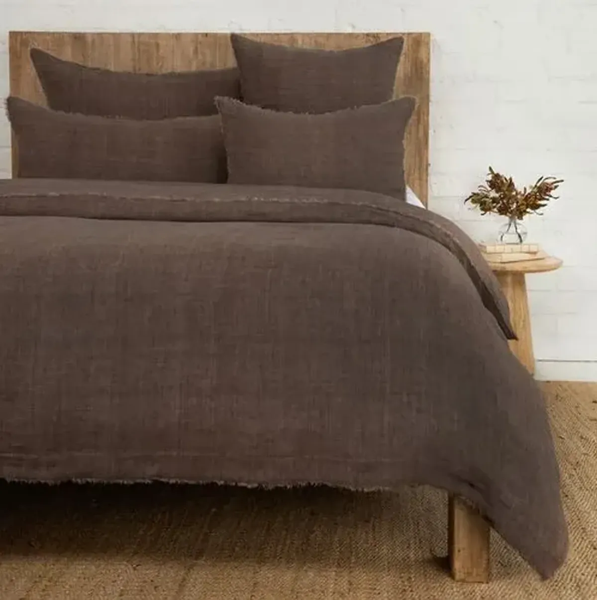 Hunter Linen Duvet Cover - Pom Pom at Home - Brown