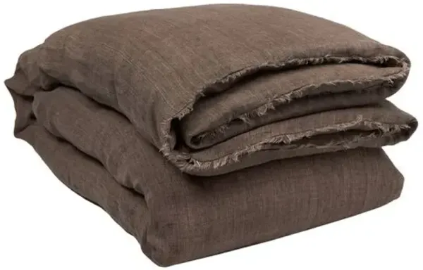 Hunter Linen Duvet Cover - Pom Pom at Home - Brown