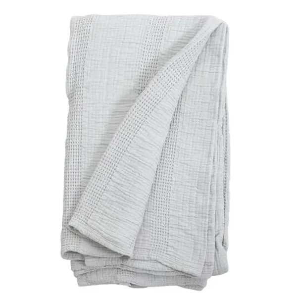 Nantucket Matelasse Coverlet - Pom Pom at Home - Gray