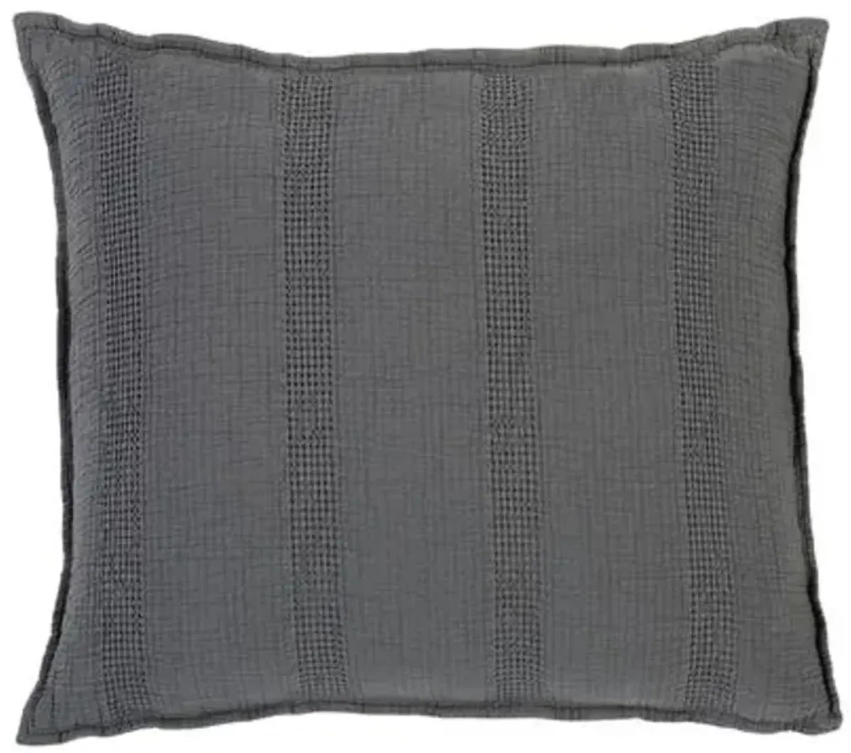 Nantucket Cotton Matelasse Sham - Pom Pom at Home - Gray