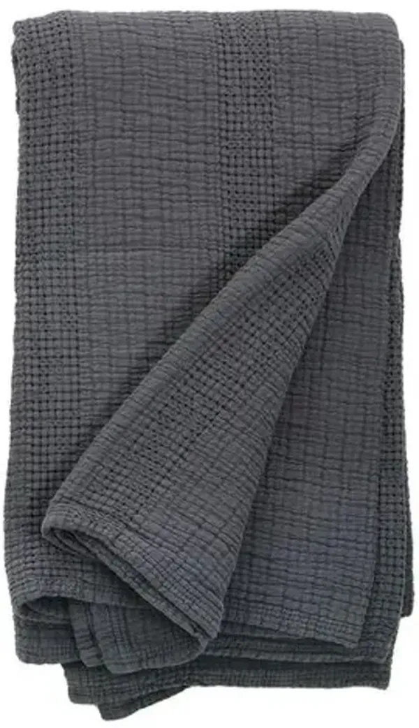 Nantucket Matelasse Coverlet - Pom Pom at Home - Gray