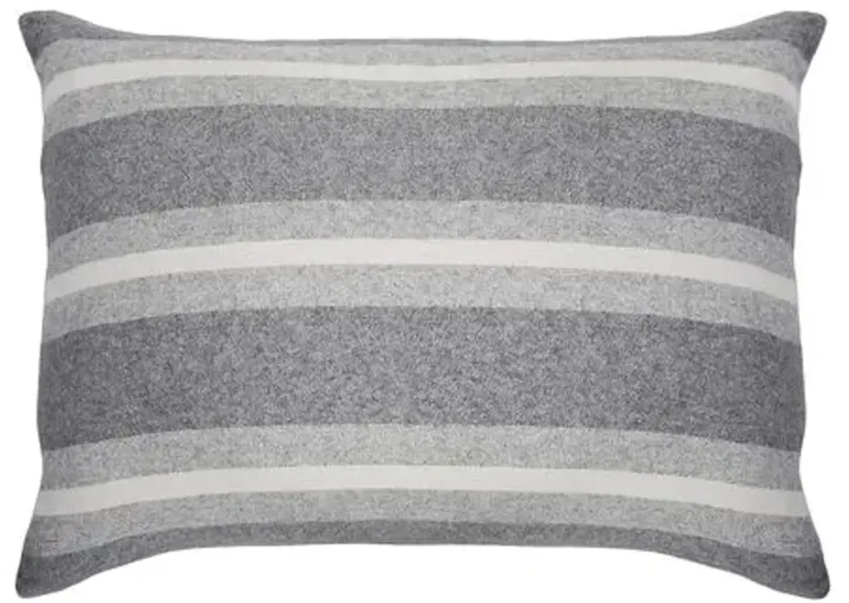 Alpine 28" x 36" Cotton Pillow - Grey/Ivory - Pom Pom at Home