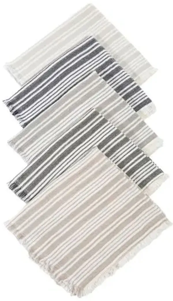 Set of 4 Yountville Cotton Napkins - Pom Pom at Home - Blue