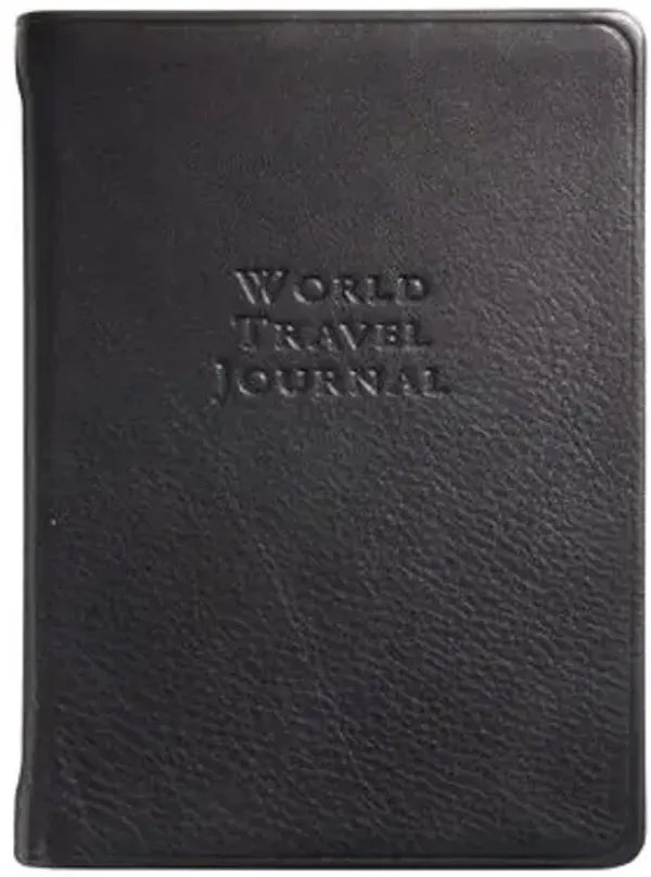 International Leather Travel Journal & Atlas - Black