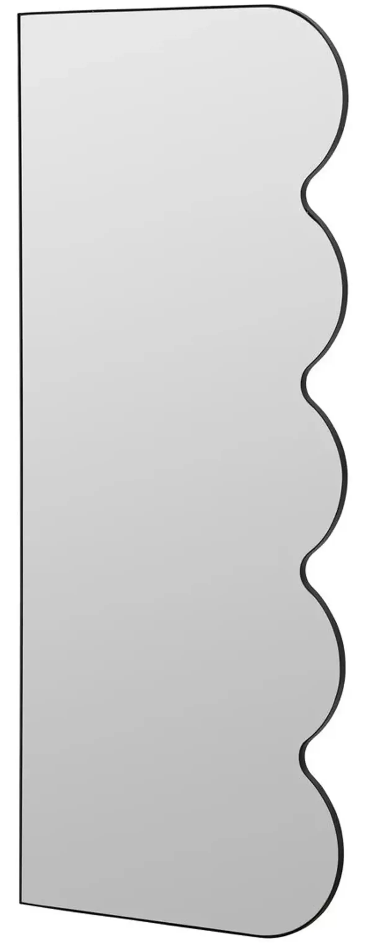 Laziel Scalloped Edge Floor Mirror, Black