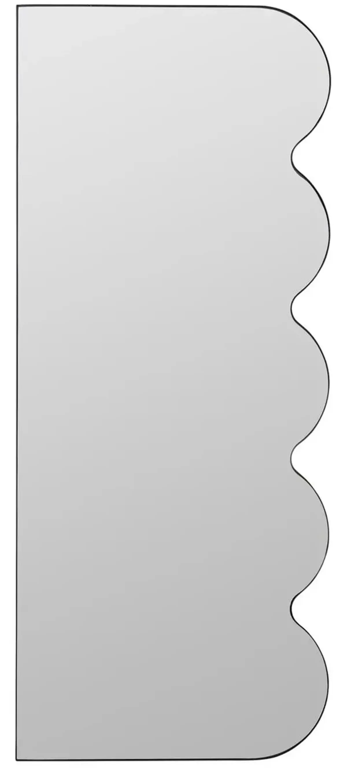 Laziel Scalloped Edge Floor Mirror, Black