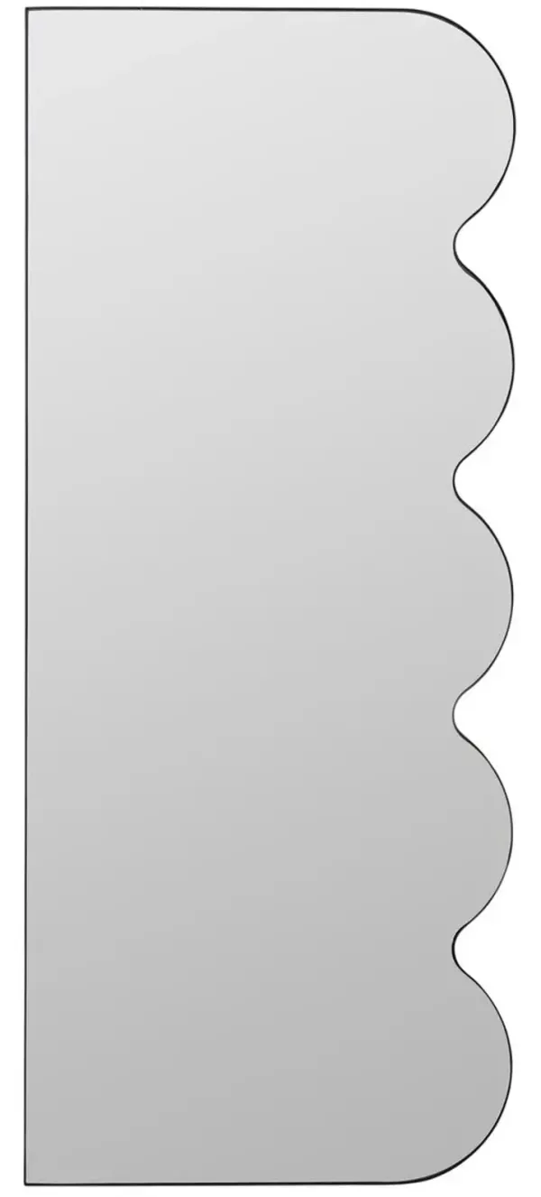 Laziel Scalloped Edge Floor Mirror, Black