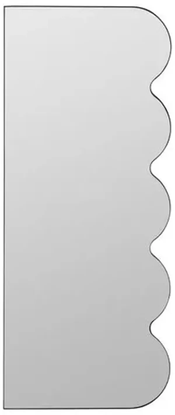 Laziel Scalloped Edge Floor Mirror - Black