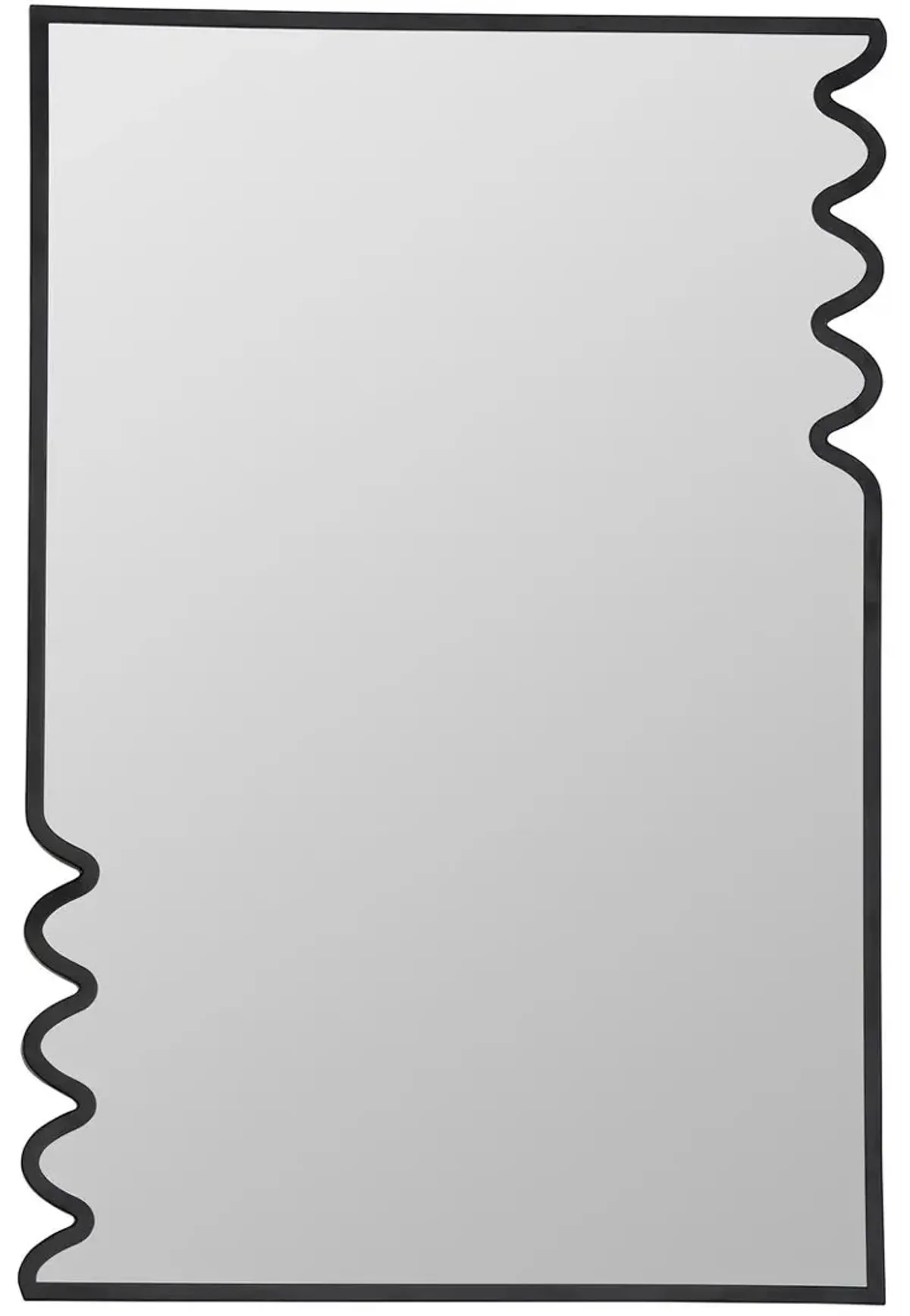 Mariselle Sculpted Wave Wall Mirror, Black