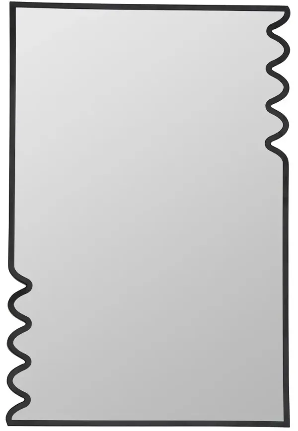 Mariselle Sculpted Wave Wall Mirror, Black