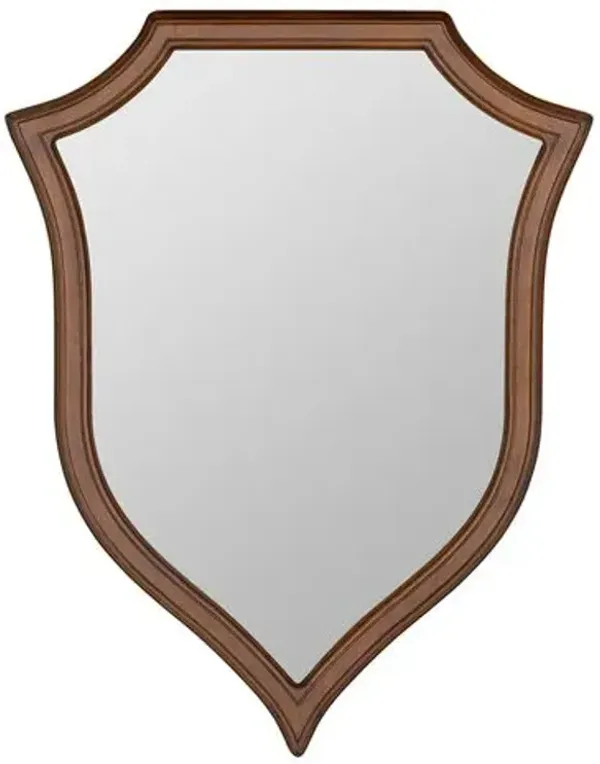 Nira Shield Wall Mirror - Mahogany