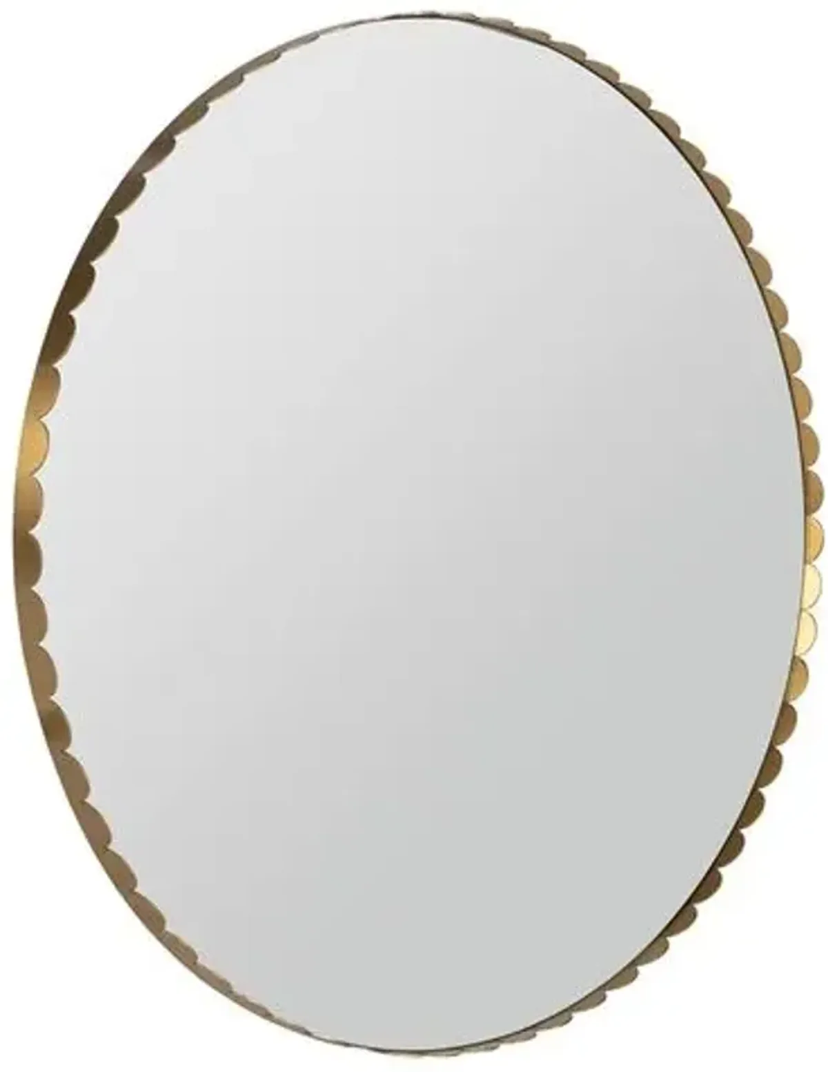 Ansera Round Scalloped Wall Mirror - Gold