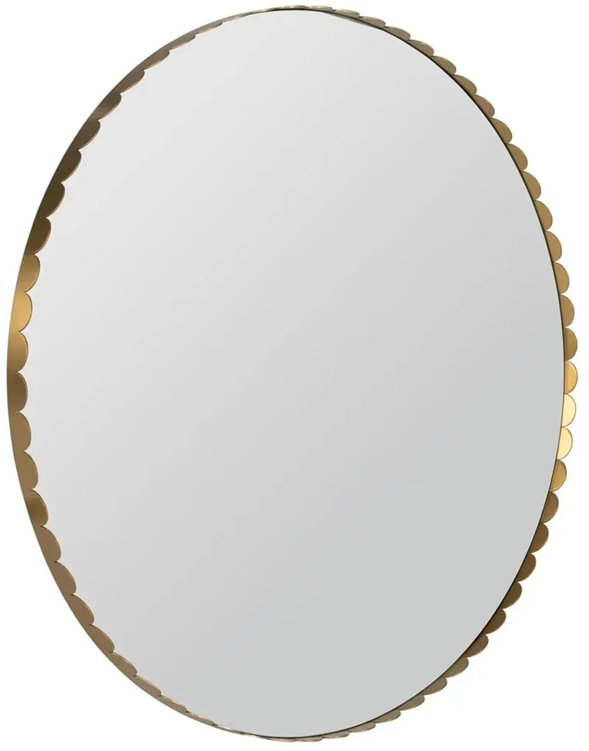 Ansera Round Scalloped Wall Mirror, Gold