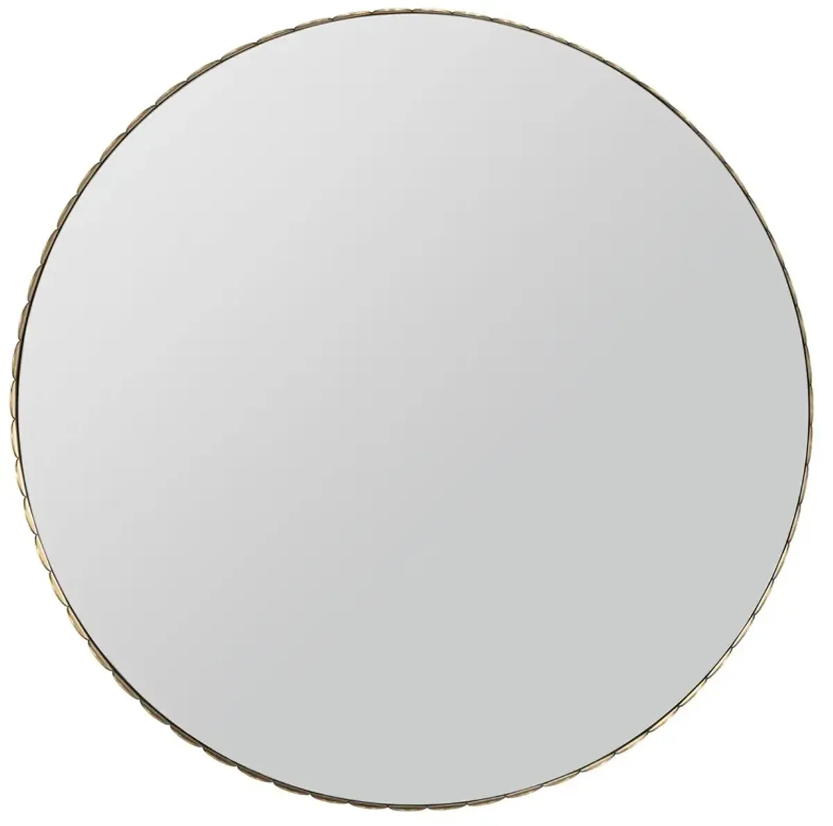 Ansera Round Scalloped Wall Mirror, Gold